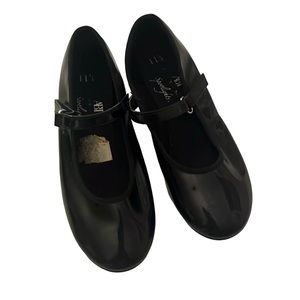 ABT Girl’s Tap Dance Shoes Mary Jane Black Patent Shiny Size 11.5 Toddler